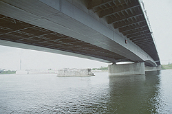 Bridge in the new vertical position 