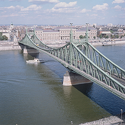 General view of the Szabadság Bridge 