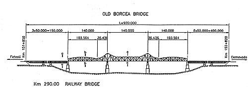 General view of the old Borcea bridge