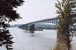 General view of highway bridge