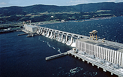 Hydro-power station and navigation system on the Iron Gate. General view